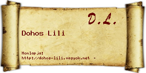 Dohos Lili névjegykártya