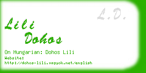 lili dohos business card